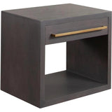 Encore Solid Mango Wood 1-Drawer End Table in Grey Oak Finish Side Tables LOOMLAN By Diamond Sofa