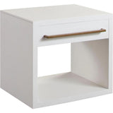 Encore Solid Mango Wood 1-Drawer End Table in White Finish Side Tables LOOMLAN By Diamond Sofa