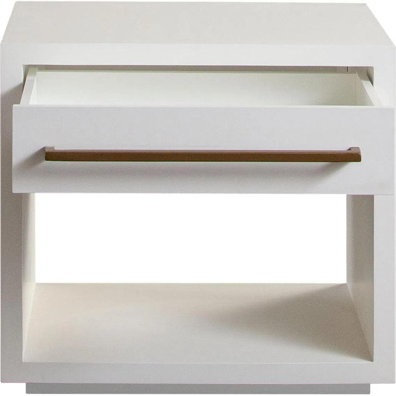 Encore Solid Mango Wood 1-Drawer End Table in White Finish Side Tables LOOMLAN By Diamond Sofa