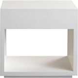 Encore Solid Mango Wood 1-Drawer End Table in White Finish Side Tables LOOMLAN By Diamond Sofa