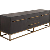 Encore Solid Mango Wood 2-Door 2-Drawer Entertainment Cabinet in Grey Oak Finish Sideboards LOOMLAN By Diamond Sofa