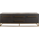 Encore Solid Mango Wood 2-Door 2-Drawer Entertainment Cabinet in Grey Oak Finish Sideboards LOOMLAN By Diamond Sofa