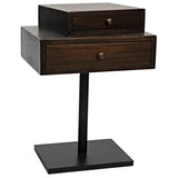 Enola Side Table, Ebony Walnut with Steel Base Side Tables LOOMLAN By Noir