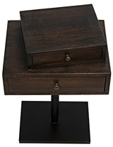 Enola Side Table, Ebony Walnut with Steel Base Side Tables LOOMLAN By Noir