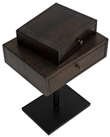 Enola Side Table, Ebony Walnut with Steel Base Side Tables LOOMLAN By Noir