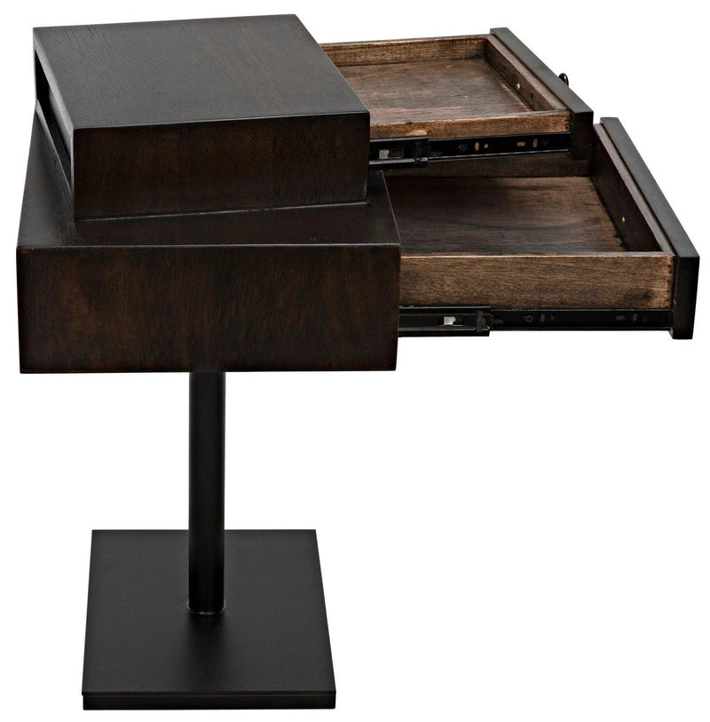 Enola Side Table, Ebony Walnut with Steel Base Side Tables LOOMLAN By Noir