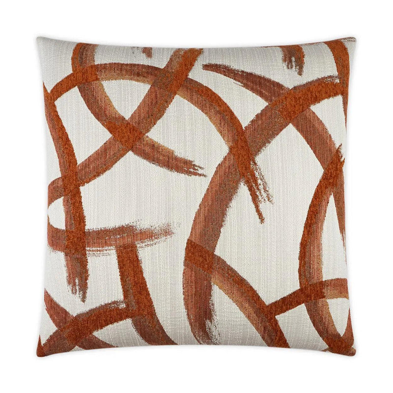 Enso Copper Abstract Large Throw Pillow With Insert Throw Pillows LOOMLAN By D.V. Kap