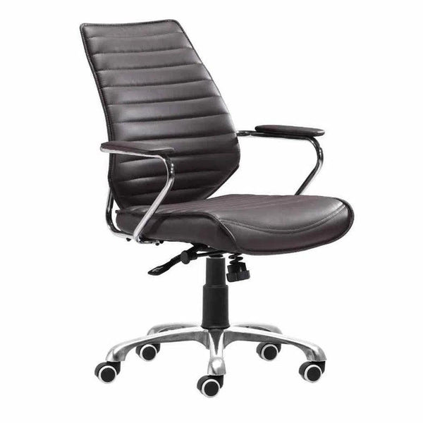 Enterprise Low Back Office Chair Espresso Office Chairs LOOMLAN By Zuo Modern