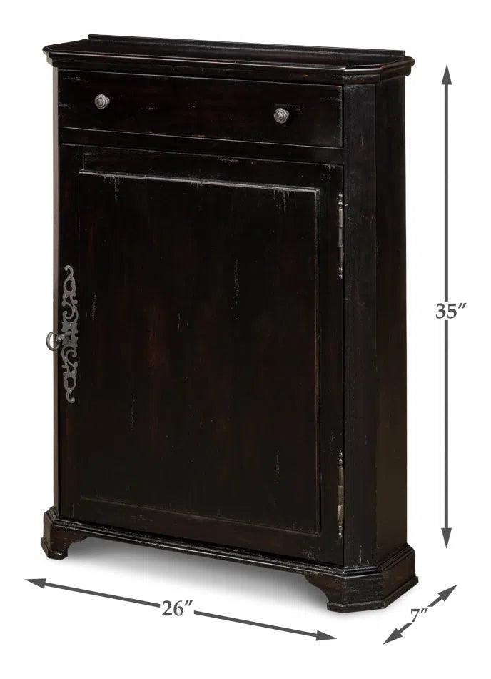 Entryway Slim Dante Hall Cabinet Ebony Bookcases LOOMLAN By Sarreid