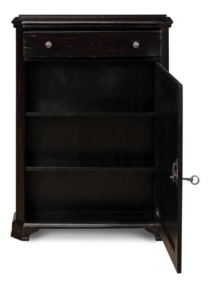 Entryway Slim Dante Hall Cabinet Ebony Bookcases LOOMLAN By Sarreid