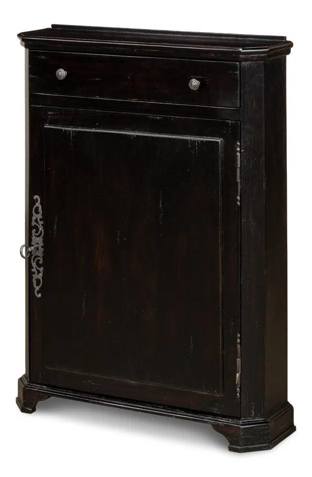 Entryway Slim Dante Hall Cabinet Ebony Bookcases LOOMLAN By Sarreid