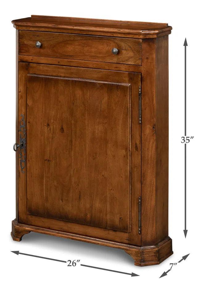 Entryway Slim Dante Hall Cabinet Fruitwood Bookcases LOOMLAN By Sarreid