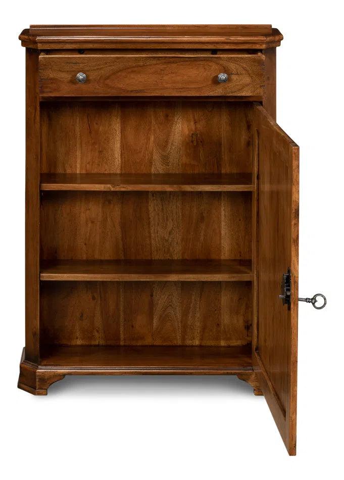 Entryway Slim Dante Hall Cabinet Fruitwood Bookcases LOOMLAN By Sarreid