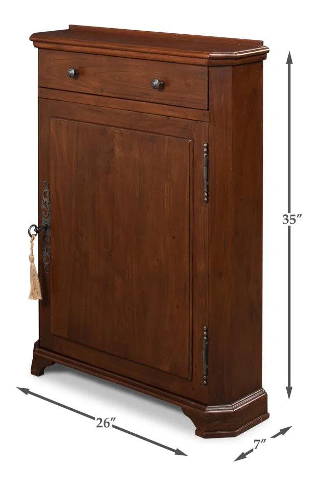 Entryway Slim Dante Hall Cabinet Walnut Bookcases LOOMLAN By Sarreid