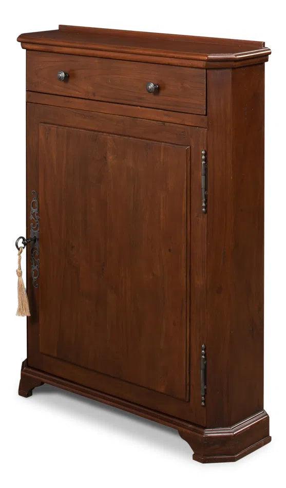 Entryway Slim Dante Hall Cabinet Walnut Bookcases LOOMLAN By Sarreid