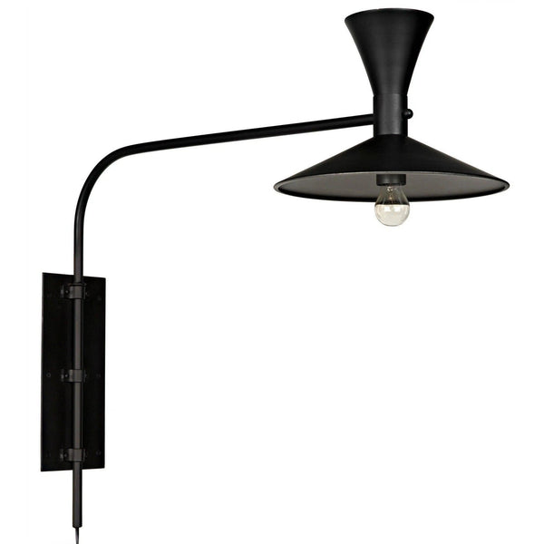 Enzo Black Steel Sconce Wall Sconces LOOMLAN By Noir