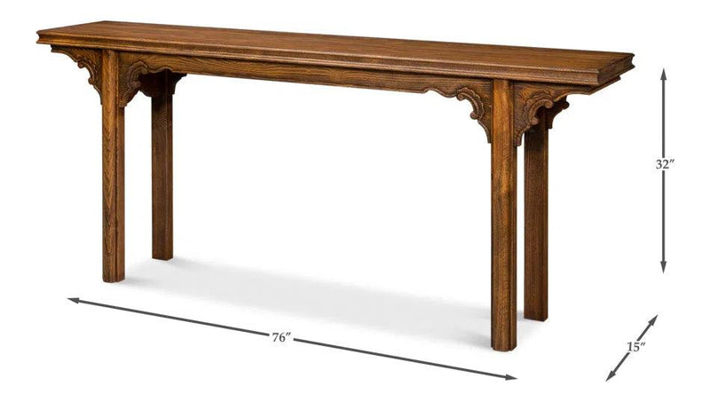 Equestrian Console Table Reclaimed Wood Console Tables LOOMLAN By Sarreid