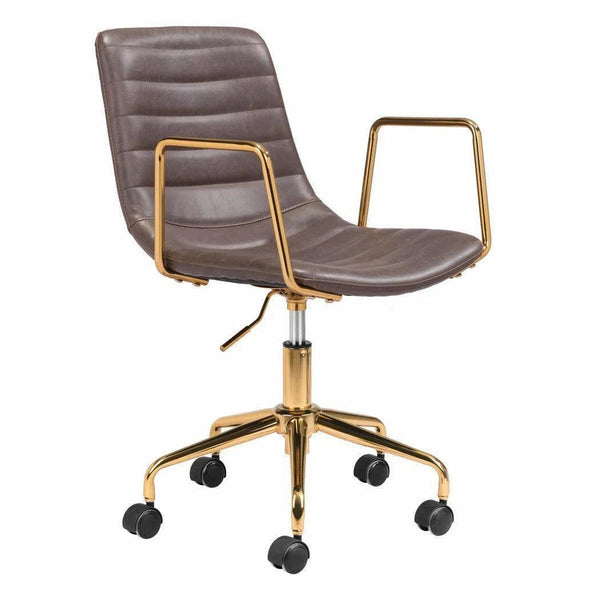 Eric Office Chair Brown Office Chairs LOOMLAN By Zuo Modern