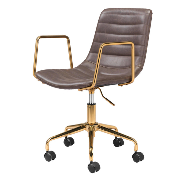 Eric Office Chair Brown Office Chairs LOOMLAN By Zuo Modern