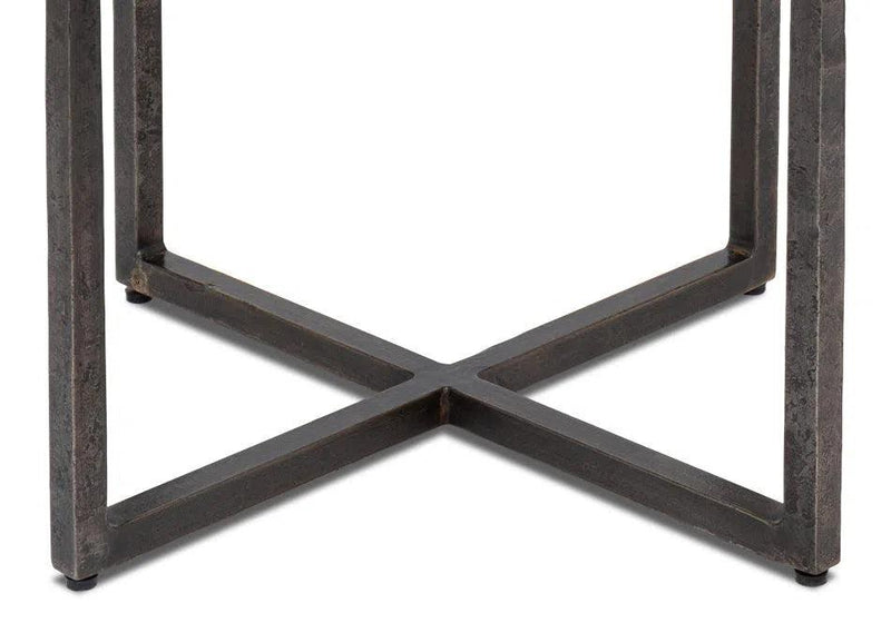 Erik Forged Iron Grey Square Side Table Side Tables LOOMLAN By Sarreid