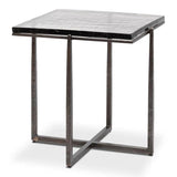 Erik Forged Iron Grey Square Side Table Side Tables LOOMLAN By Sarreid