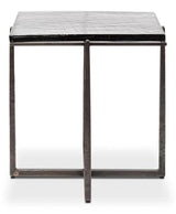 Erik Forged Iron Grey Square Side Table Side Tables LOOMLAN By Sarreid