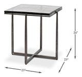 Erik Forged Iron Grey Square Side Table Side Tables LOOMLAN By Sarreid