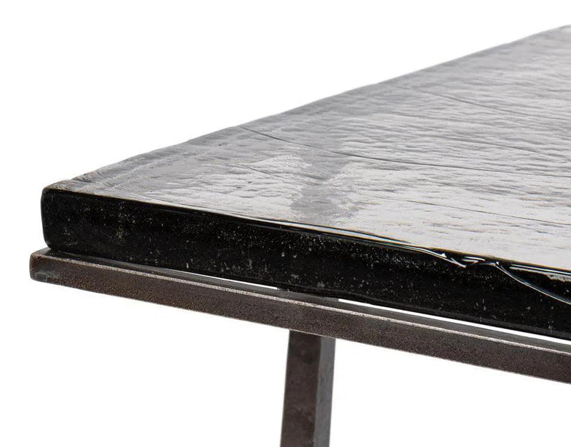 Erik Forged Iron Grey Square Side Table Side Tables LOOMLAN By Sarreid