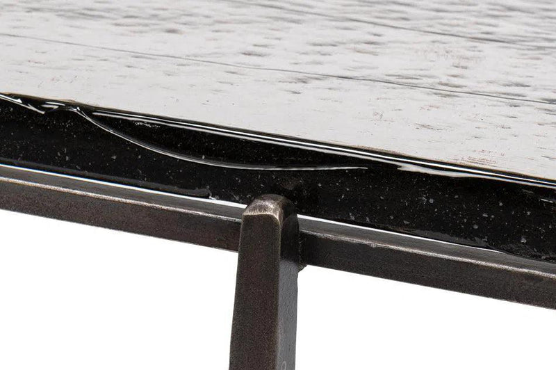 Erik Forged Iron Grey Square Side Table Side Tables LOOMLAN By Sarreid