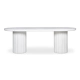 Eris White Concrete and Steel Oval Outdoor Dining Table Outdoor Dining Tables LOOMLAN By Moe's Home