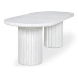 Eris White Concrete and Steel Oval Outdoor Dining Table Outdoor Dining Tables LOOMLAN By Moe's Home