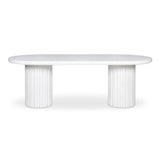 Eris White Concrete and Steel Oval Outdoor Dining Table Outdoor Dining Tables LOOMLAN By Moe's Home