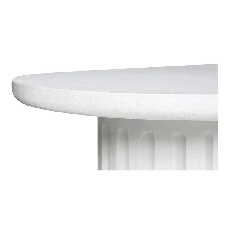 Eris White Concrete and Steel Oval Outdoor Dining Table Outdoor Dining Tables LOOMLAN By Moe's Home