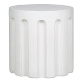 Eris White Concrete Outdoor Round Accent Table Outdoor Side Tables LOOMLAN By Moe's Home