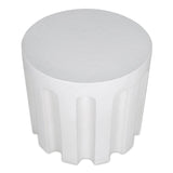 Eris White Concrete Outdoor Round Accent Table Outdoor Side Tables LOOMLAN By Moe's Home