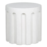 Eris White Concrete Outdoor Round Accent Table Outdoor Side Tables LOOMLAN By Moe's Home