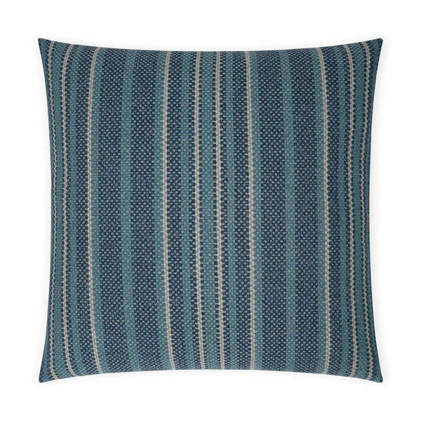 Ernest Blue Stripes Large Throw Pillow With Insert Throw Pillows LOOMLAN By D.V. Kap