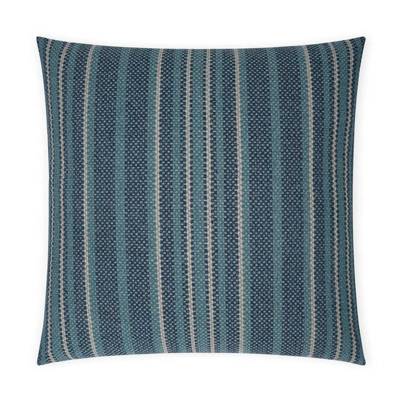 Ernest Blue Stripes Large Throw Pillow With Insert Throw Pillows LOOMLAN By D.V. Kap