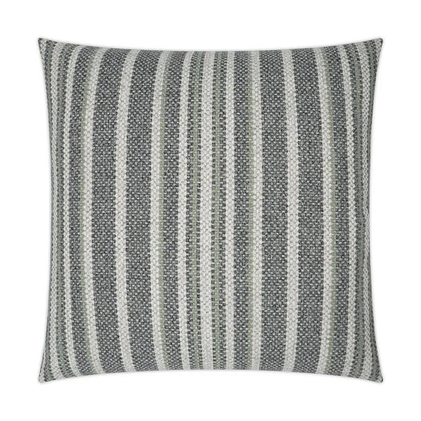 Ernest Graphite Stripes Grey Large Throw Pillow With Insert Throw Pillows LOOMLAN By D.V. Kap