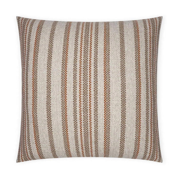 Ernest Rust Stripes Copper Large Throw Pillow With Insert Throw Pillows LOOMLAN By D.V. Kap