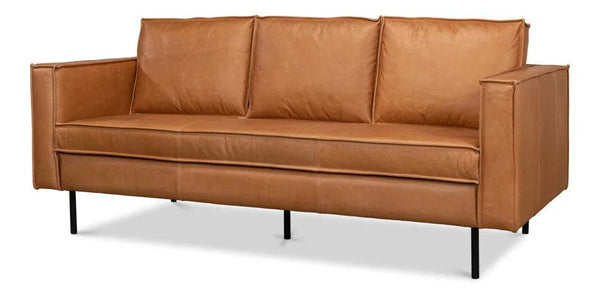 Esprit Leather Sofa Mid-Century Modern Sofas & Loveseats LOOMLAN By Sarreid