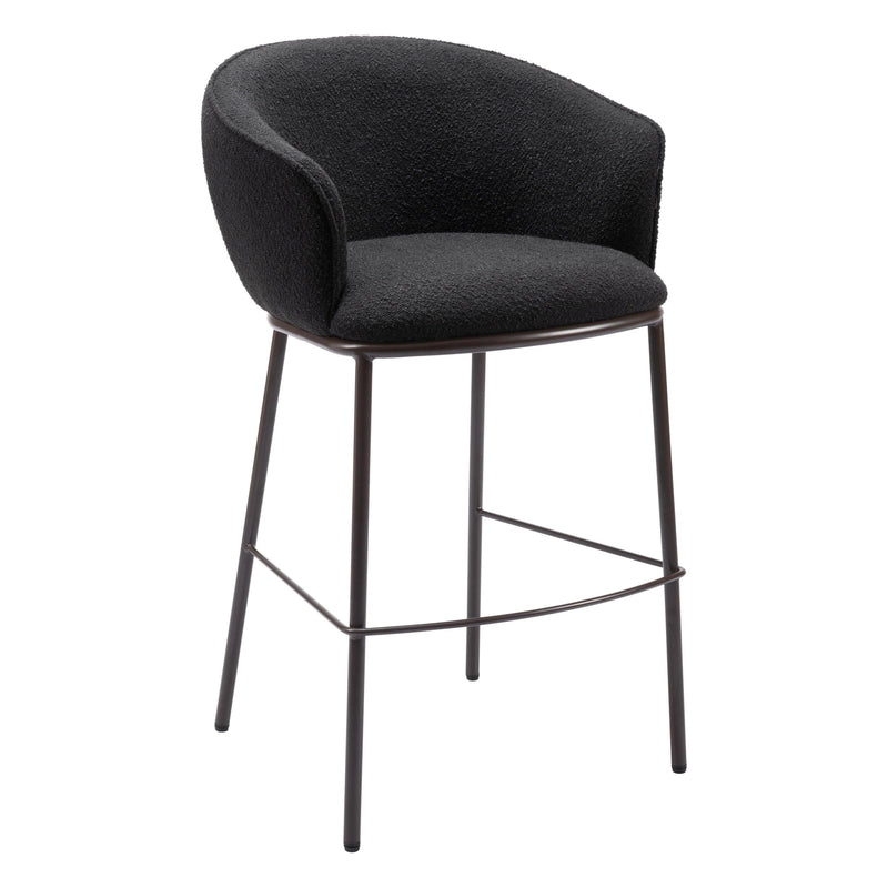 Essen Barstool Black & Bronze Bar Stools LOOMLAN By Zuo Modern