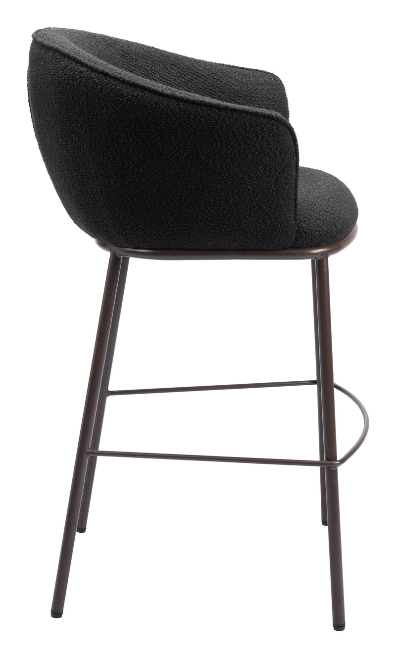 Essen Barstool Black & Bronze Bar Stools LOOMLAN By Zuo Modern