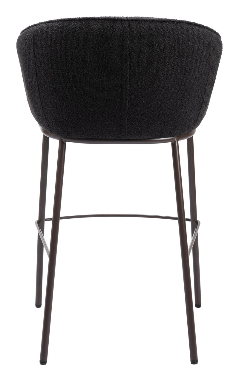 Essen Barstool Black & Bronze Bar Stools LOOMLAN By Zuo Modern