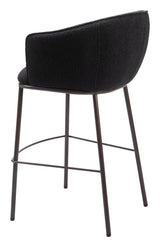 Essen Barstool Black & Bronze Bar Stools LOOMLAN By Zuo Modern