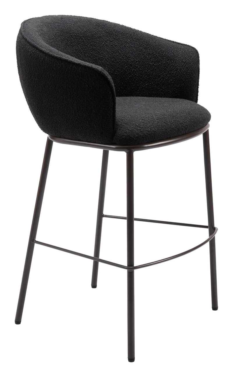 Essen Barstool Black & Bronze Bar Stools LOOMLAN By Zuo Modern