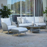 Essence 20" Round End Table with Taupe Glass Lloyd Flanders Outdoor Side Tables LOOMLAN By Lloyd Flanders