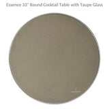 Essence 33" Round Cocktail Table with Taupe Glass Lloyd Flanders Outdoor Coffee Tables LOOMLAN By Lloyd Flanders