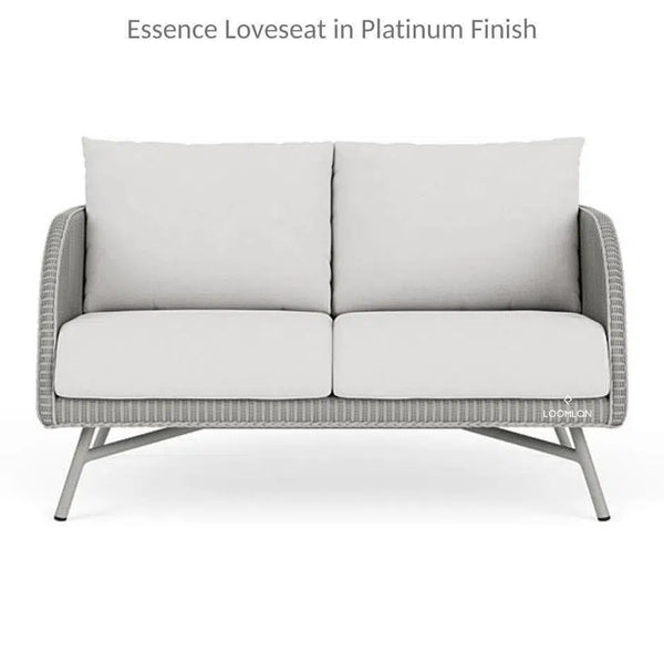 Essence Outdoor Wicker Loveseat and Chair Set with Tables Lloyd Flanders Outdoor Lounge Sets LOOMLAN By Lloyd Flanders