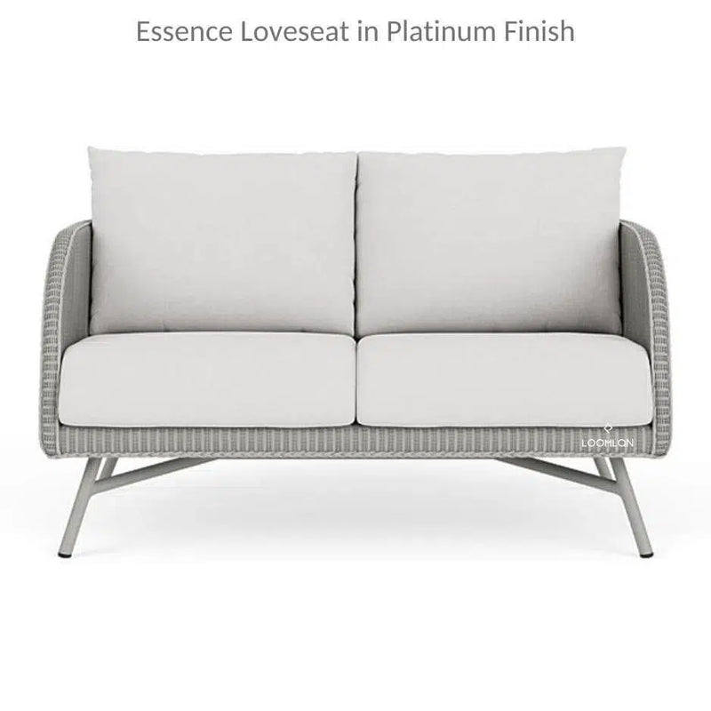 Essence Outdoor Wicker Loveseat and Chair Set with Tables Lloyd Flanders Outdoor Lounge Sets LOOMLAN By Lloyd Flanders